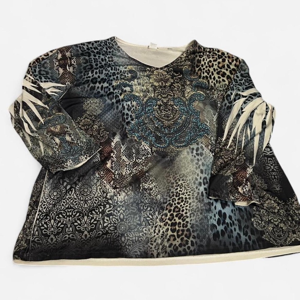 Animal Print Long Sleeve Top